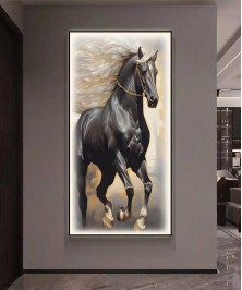 A Detailed Horse Painting With Hair And Soft Side Lighting